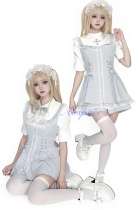 AO Space Snowfall Time Short Sleeve Blue Set Jirai Kei Clothes