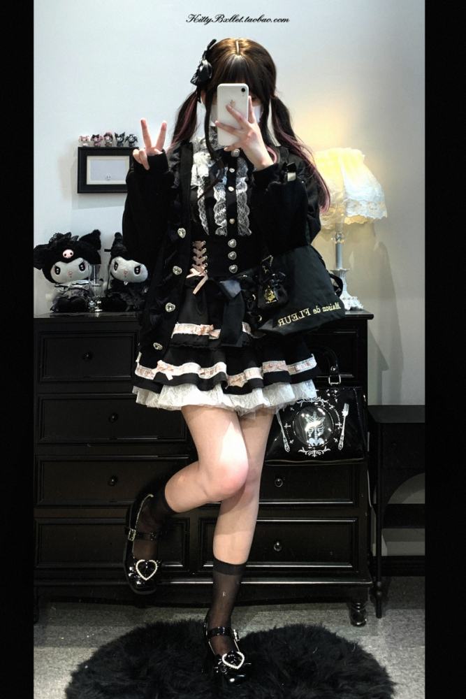 Kitty Bxllet Ribbon Party Pink Cardigan Jirai Kei Clothes