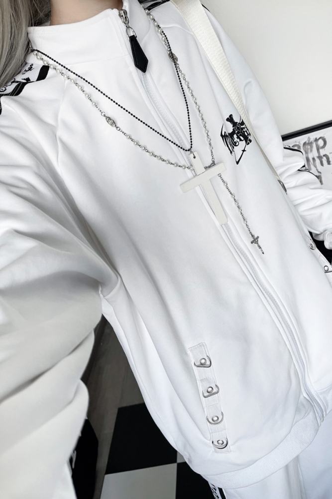 Tricuspid C Speeding Mirror Subculture Prints Sportswear Jirai Kei Outfits