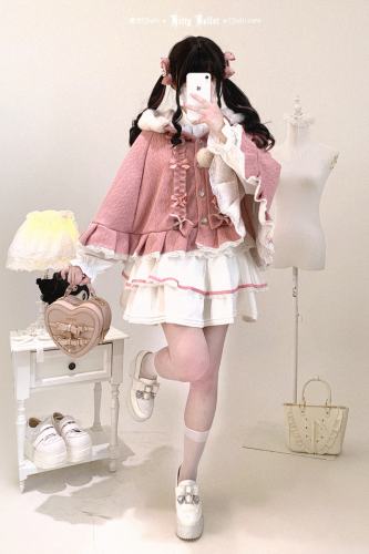 Kitty Bxllet Fluffy Sweetheart Hoodie Cape Jirai Kei Outfits