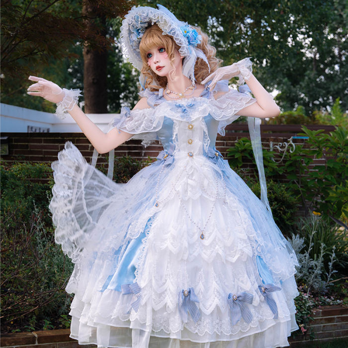 Cat Fairy Glass Phantom Green Plus Size Lolita Dress and Bonnet