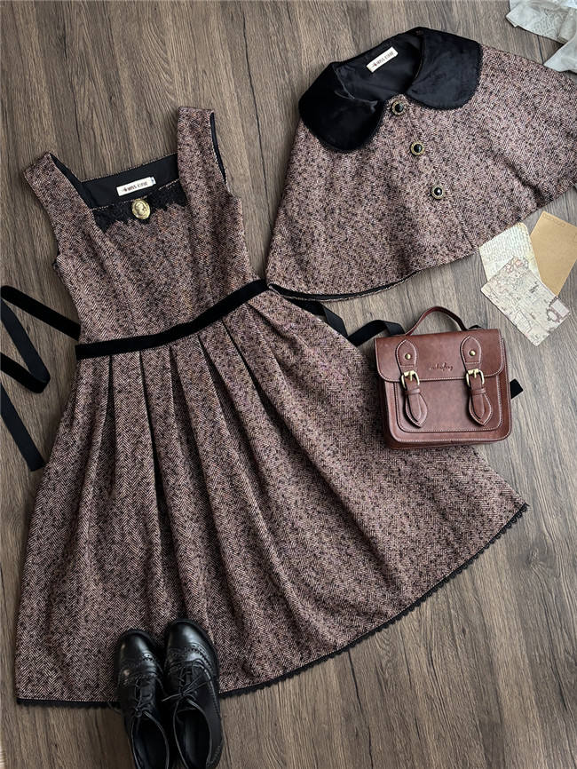 Miss Point Earl Grey Tea 2.0 Retro Corset Lolita JSK Dress and Cape