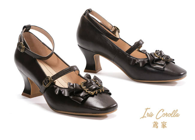 Iris Corolla Picture Frame Real Leather Bows Shoes