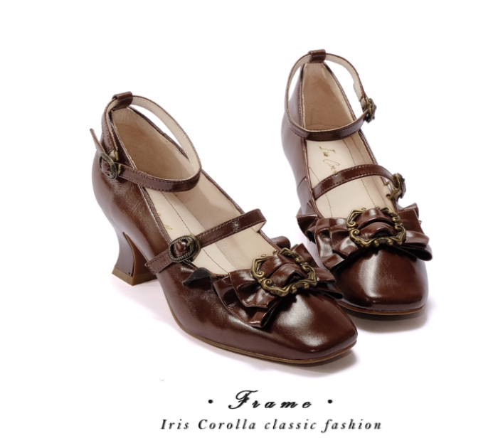 Iris Corolla Picture Frame Real Leather Bows Shoes