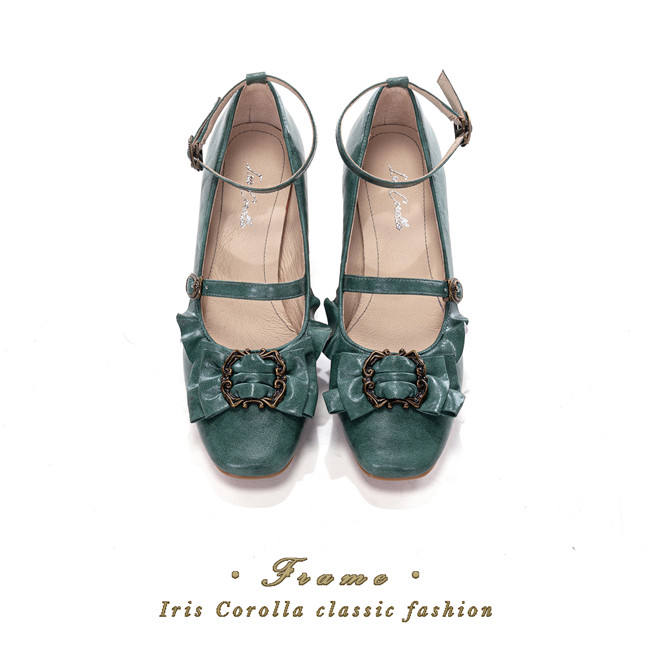 Iris Corolla Picture Frame Real Leather Bows Shoes