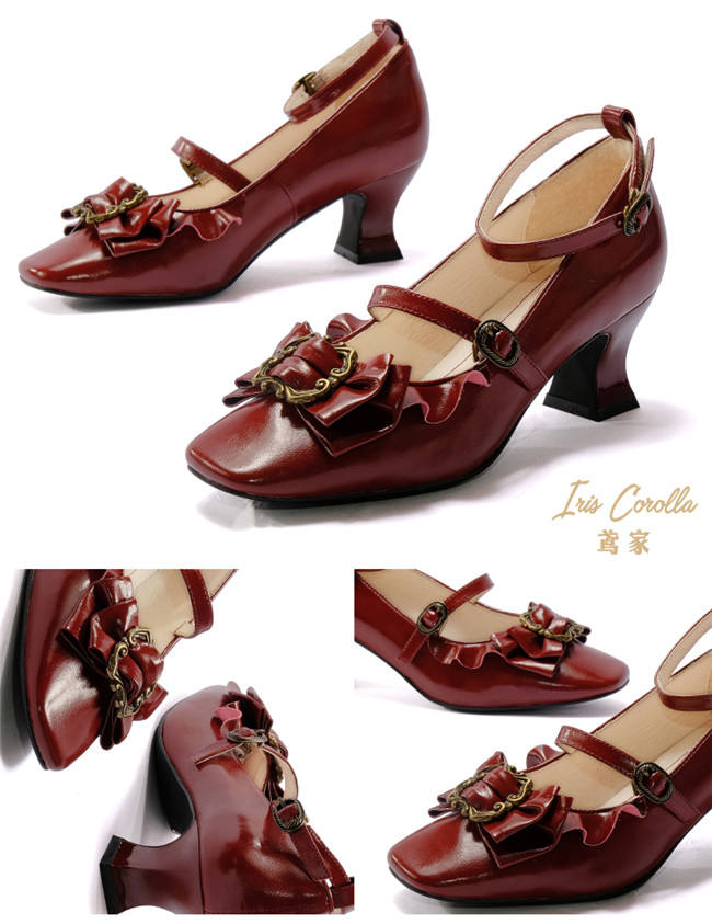 Iris Corolla Picture Frame Real Leather Bows Shoes