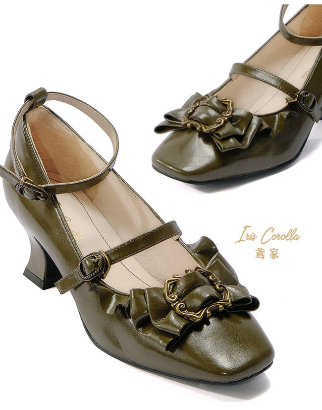 Iris Corolla Picture Frame Real Leather Bows Shoes