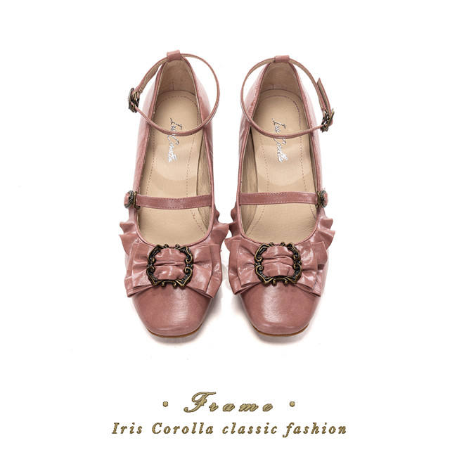 Iris Corolla Picture Frame Real Leather Bows Shoes