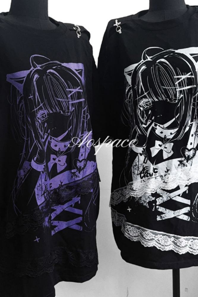 AO Space Devouring Love Comic Print T Shirt Jirai Kei Clothes