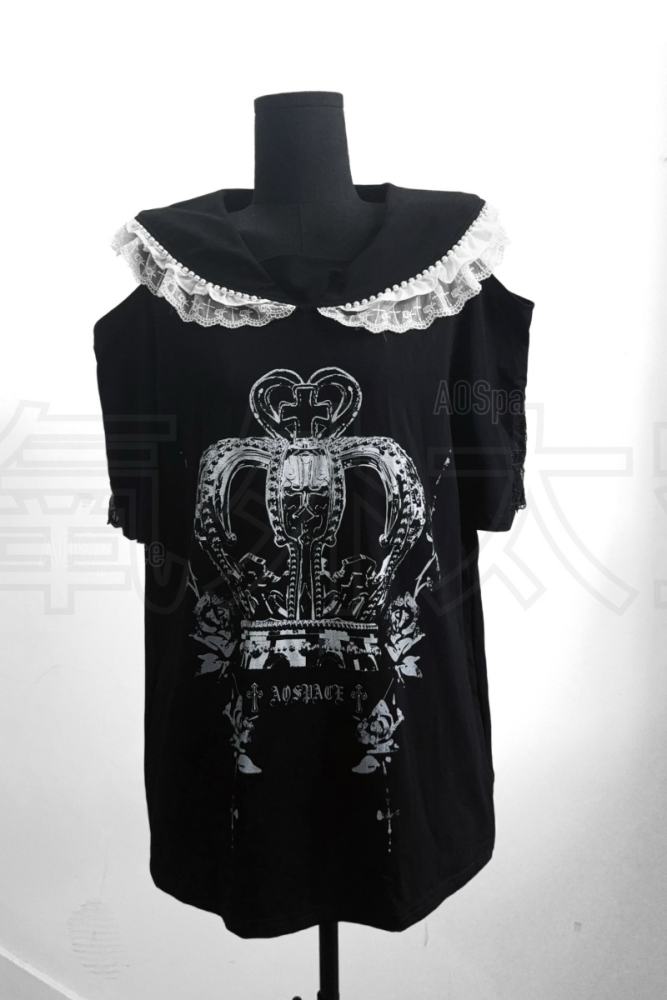 AO Space Sailor Collar Off Shoulder T Shirt Jirai Kei Fashion