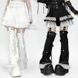 AO Space Dark Rabbit Punk Black Patchwork Shorts Jirai Kei Outfits