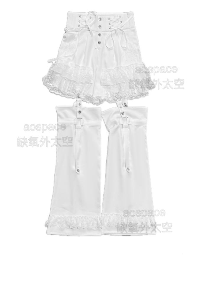 AO Space Dark Rabbit Punk Black Patchwork Shorts Jirai Kei Outfits