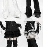 AO Space Dark Rabbit Punk Black Patchwork Shorts Jirai Kei Outfits