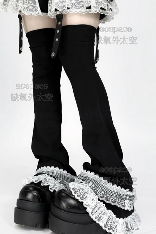 AO Space Lacework Above Knee High Leg Covers Jirai Kei Fashion