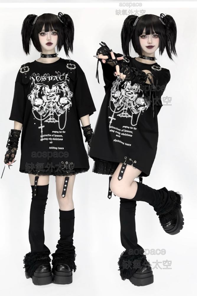 AO Space Lacework Above Knee High Leg Covers Jirai Kei Fashion
