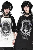 AO Space Candle Night Printed Short Sleeve T Shirt Jirai Kei Clothing