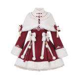 Lucky Pony Girl Christmas Qi Lolita Dress and Cape