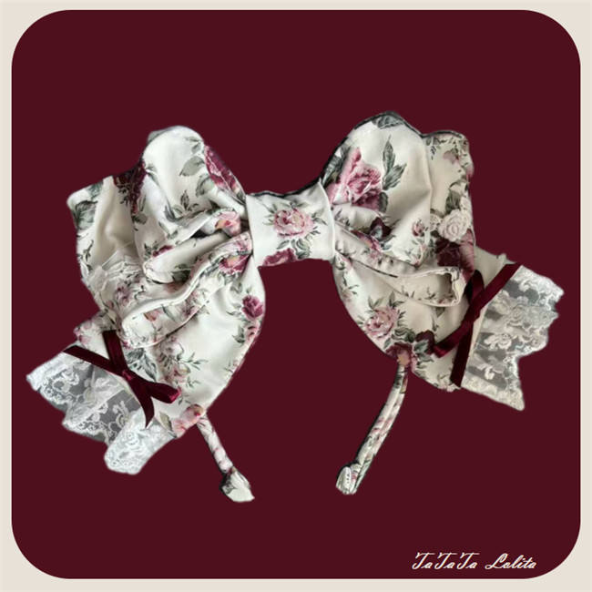 Burgundy Roses Old School Floral Lolita Dress, Cape, Blouse and Accessories