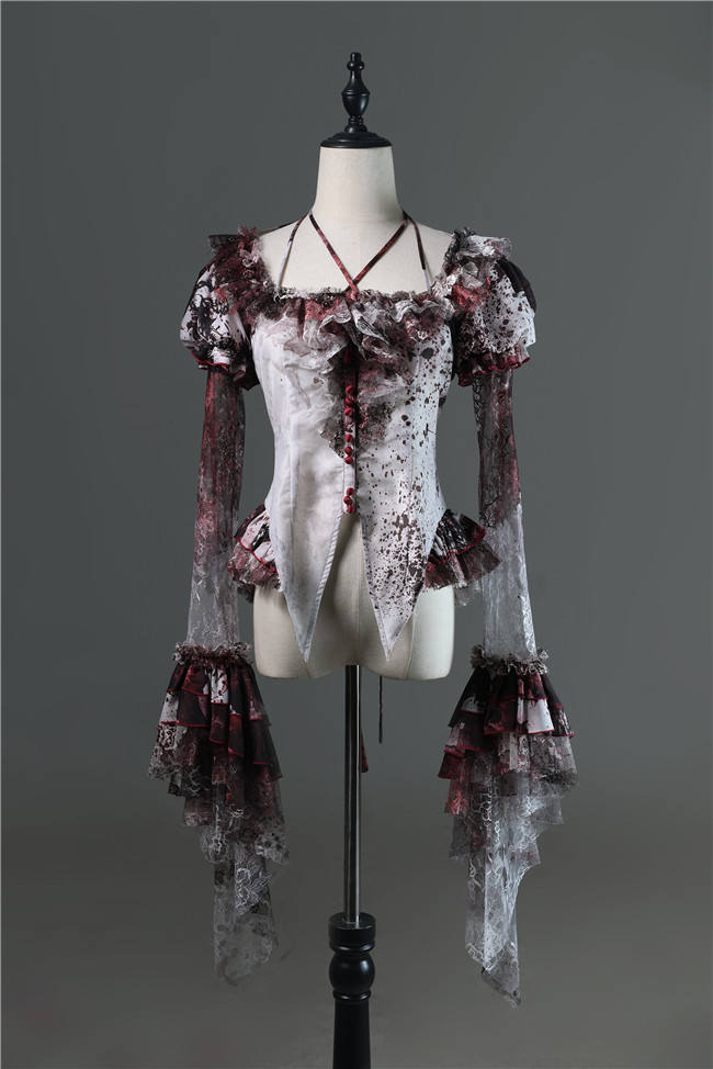 Lilith House Horrible Wonderland Halter Neck Gothic Lolita Blouse