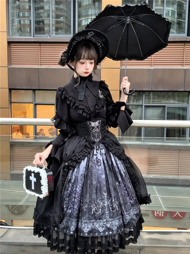 Susin Butterfly Bone Gothic Lolita Dress, Skirt, Blouse, Short Coat and Corset