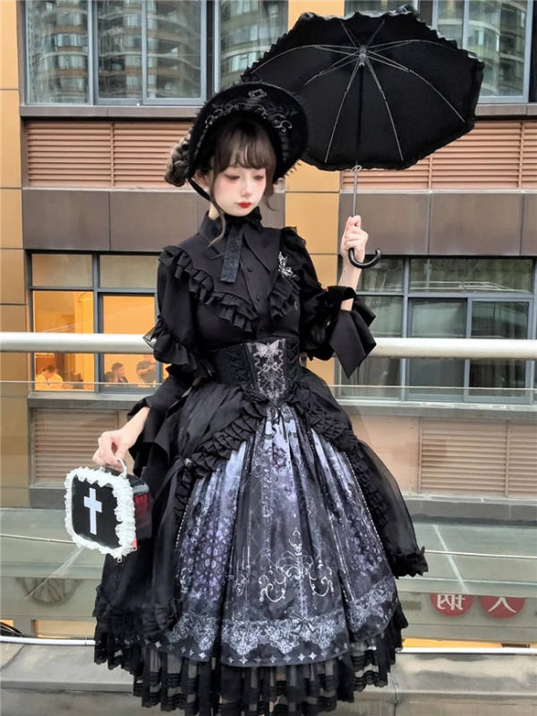 Susin Butterfly Bone Gothic Lolita Dress, Skirt, Blouse, Short Coat and Corset