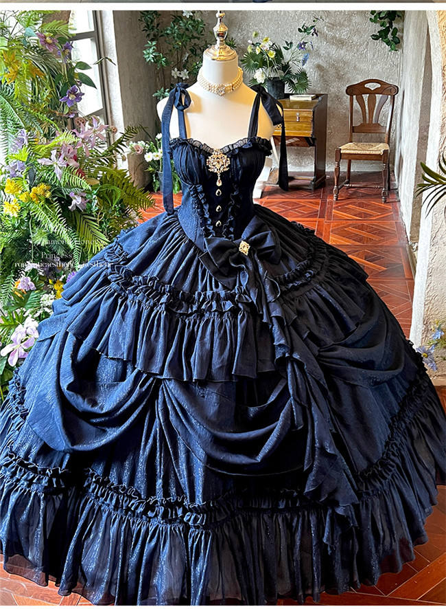 Diamond Honey Moonlight Lover Blue Fluffy Princess Prom Dress