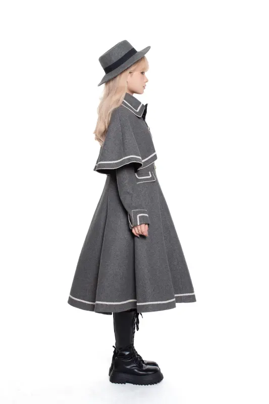 Travelers In the Milky Way Winter Lolita Coat with Detachable Cape