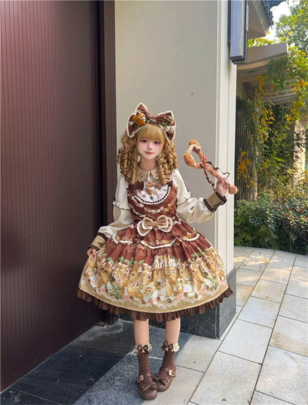 Squirrel Chocolate Shop Sweet Lolita Dress, Blouse and Accessories