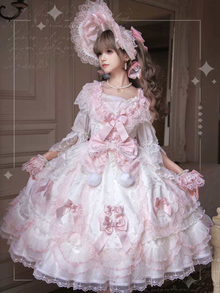 Elpress L Christmas H Hime Lolita Dress, Bonnet and Wristcuffs