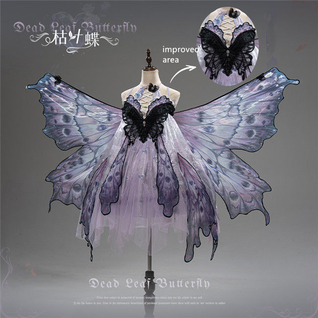 Urtto Dead Leaf Butterfly Gothic Lolita Dress and Accessories