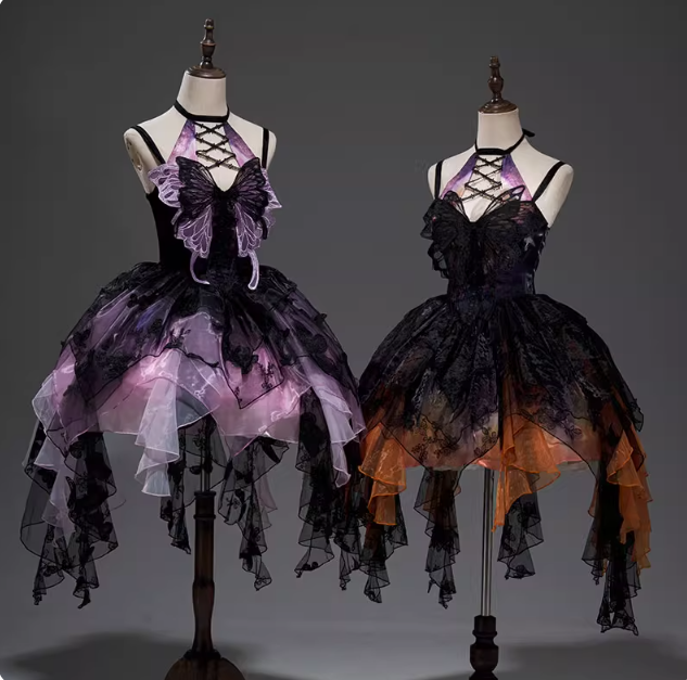 Urtto Dead Leaf Butterfly Gothic Lolita Dress and Accessories