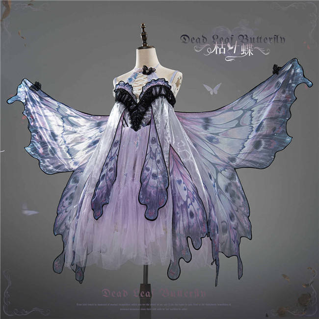 Urtto Dead Leaf Butterfly Gothic Lolita Dress and Accessories