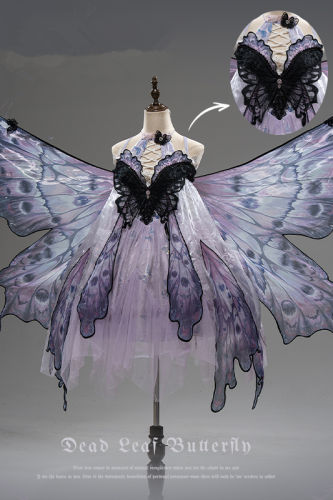 Urtto Dead Leaf Butterfly Gothic Lolita Dress and Accessories