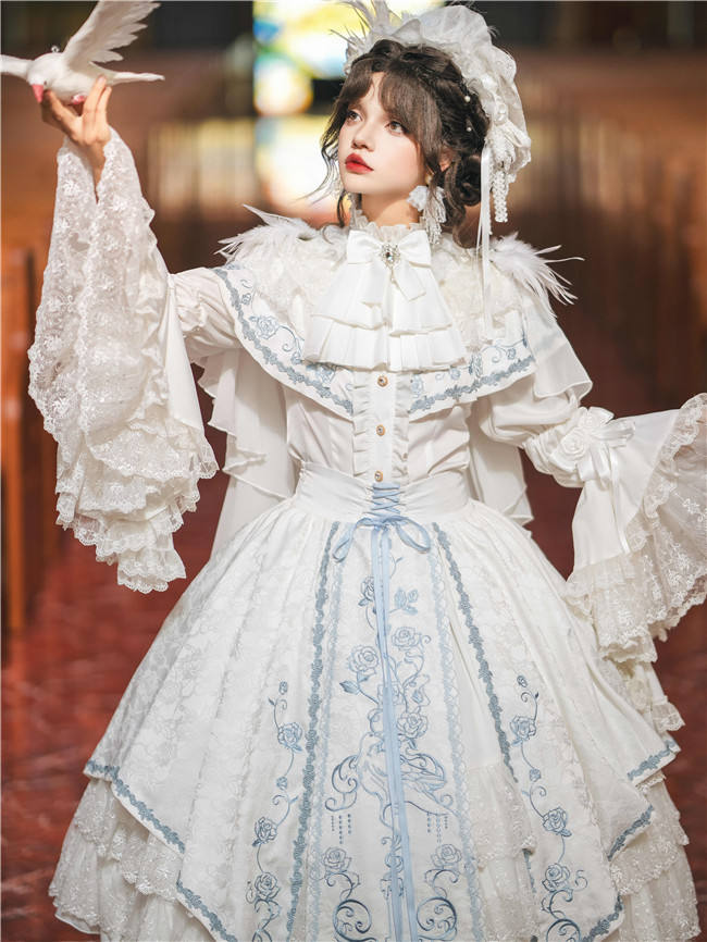 Dark Crown Plus Size Friendly Dark Gothic Lolita Blouse, Skirt, Cape and Accessories