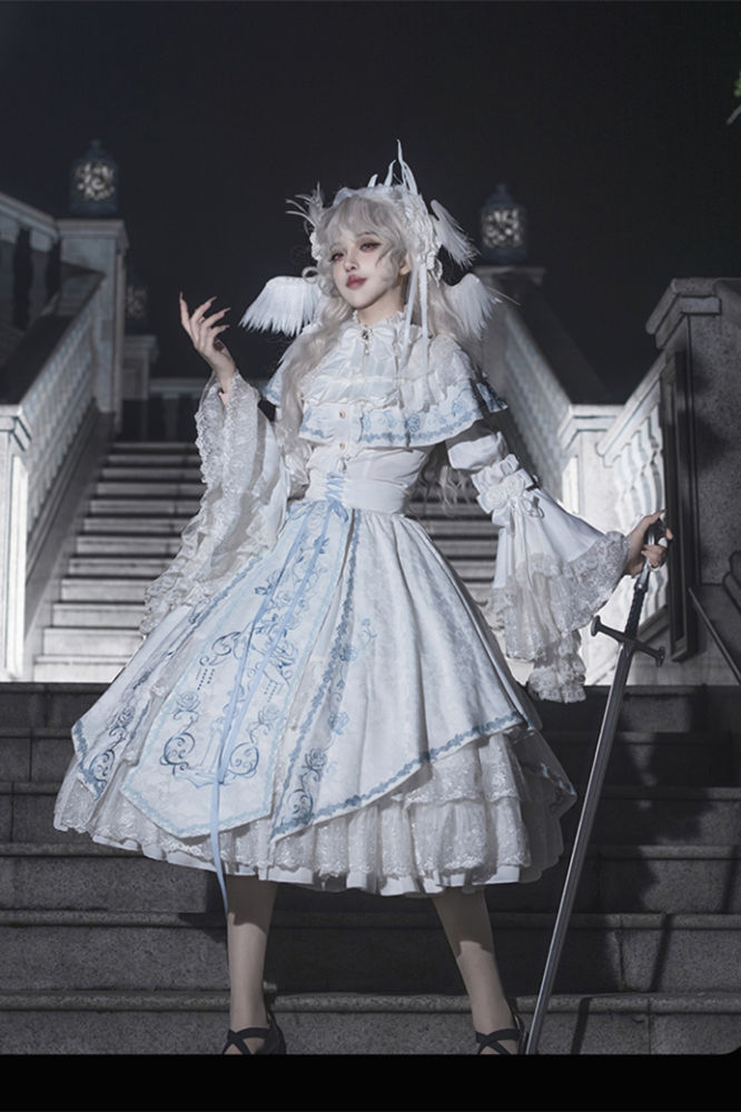 Dark Crown Plus Size Friendly Dark Gothic Lolita Blouse, Skirt, Cape and Accessories