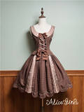 Alice Girl Bear Chocolate Classic Lolita Dress, Skirt, Blouse and Coat