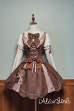 Alice Girl Bear Chocolate Classic Lolita Dress, Skirt, Blouse and Coat