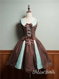 Alice Girl Bear Chocolate Classic Lolita Dress, Skirt, Blouse and Coat