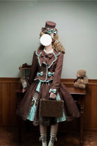 Alice Girl Bear Chocolate Classic Lolita Dress, Skirt, Blouse and Coat