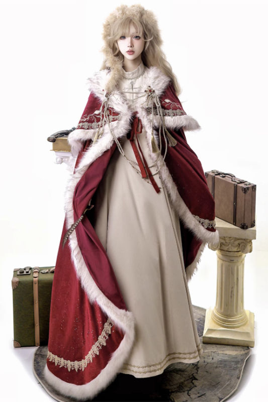 Imperial Coronation Women's Fleece-lined Thick Warm Cape and One Piece