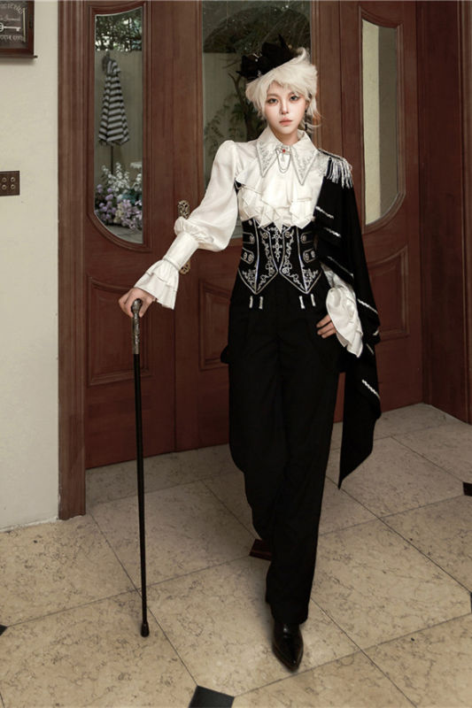 The King's Covenant Ouji Lolita Blouse, Corset and Trousers