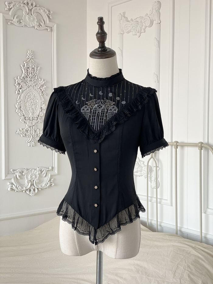 The Holy Cross Stained Glass Window Gothic Lolita Blouse