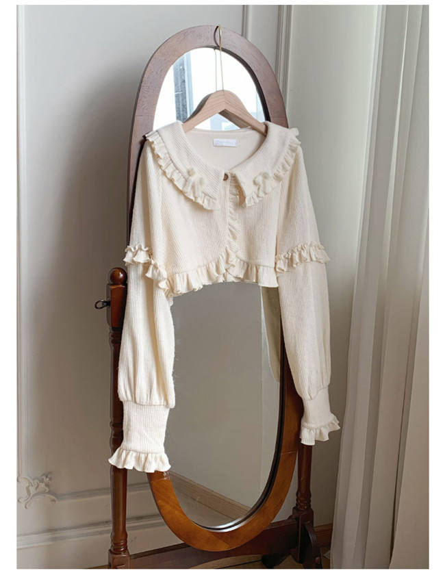 Peter Pan Collar Short Knit Cardigan