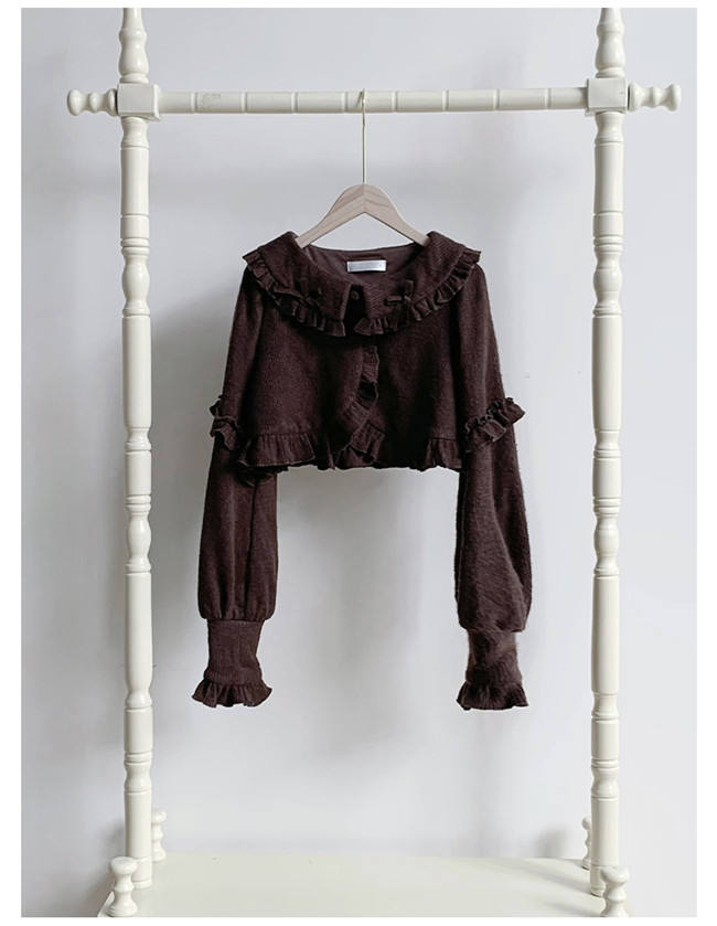 Peter Pan Collar Short Knit Cardigan