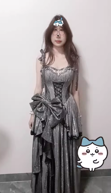 Diamond Honey Milky Way Formal Dress with Large Bow