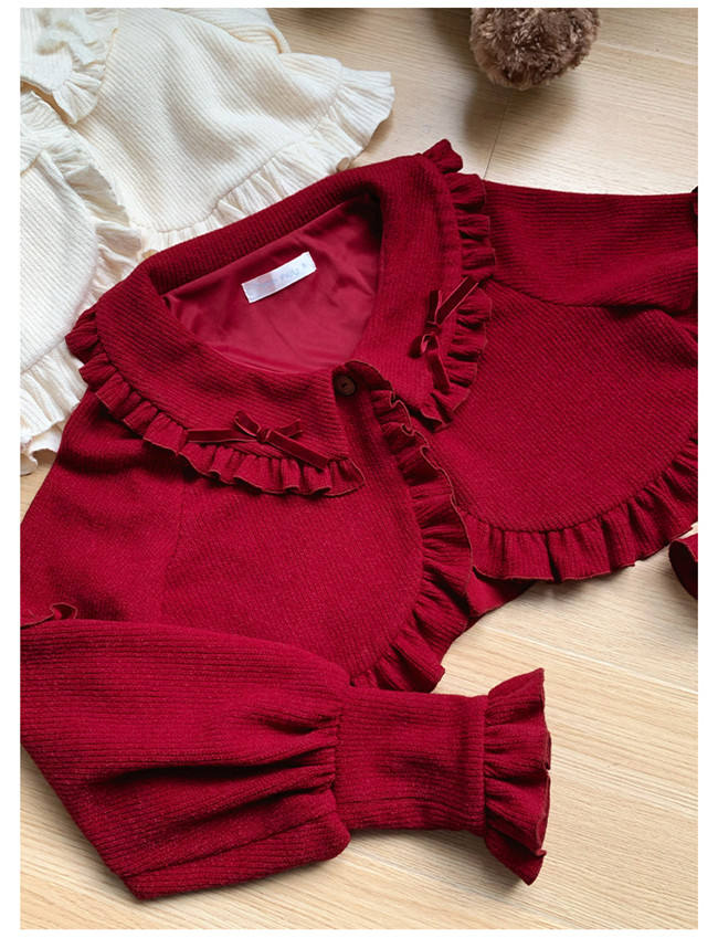 Peter Pan Collar Short Knit Cardigan