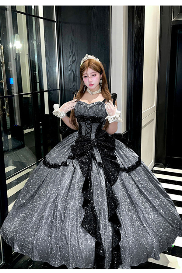 Diamond Honey Milky Way Formal Dress with Large Bow