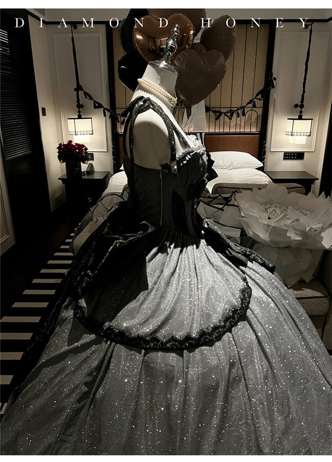 Diamond Honey Milky Way Formal Dress with Large Bow