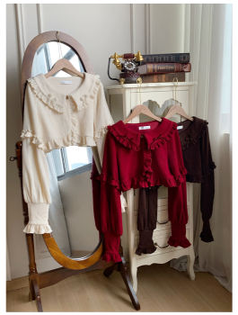 Peter Pan Collar Short Knit Cardigan