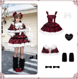 Withpuji Snowy Night Plaid Lolita Dress, Cape, Inner Wear and Accessories